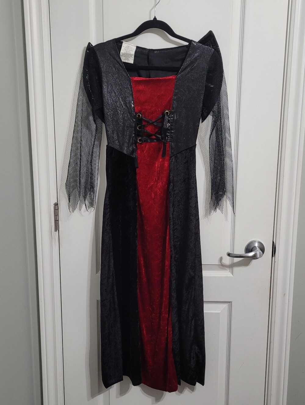 Gothic Vampire Princess Velvet Lace-Up Halloween Cosplay Costume Youth Sz 10-12